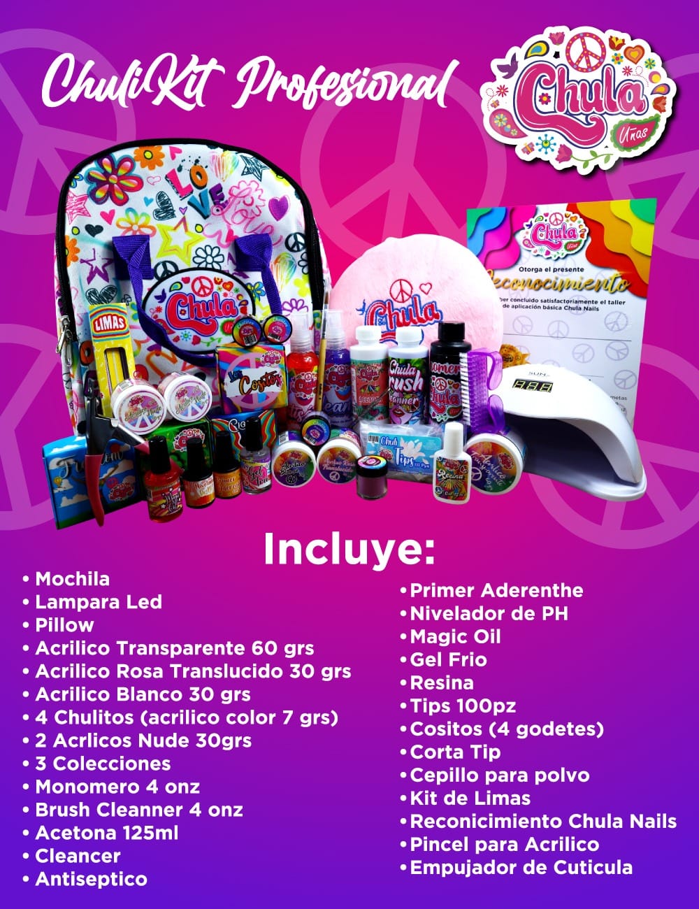 CHULI KIT (KIT DE UÑAS PROFESIONAL, MOCHILA)