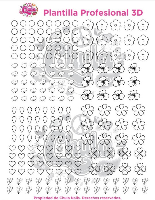 PLANTILLA DE PRÁCTICA PARA 3D (APLICACIÓN DE ACRÍLICO)